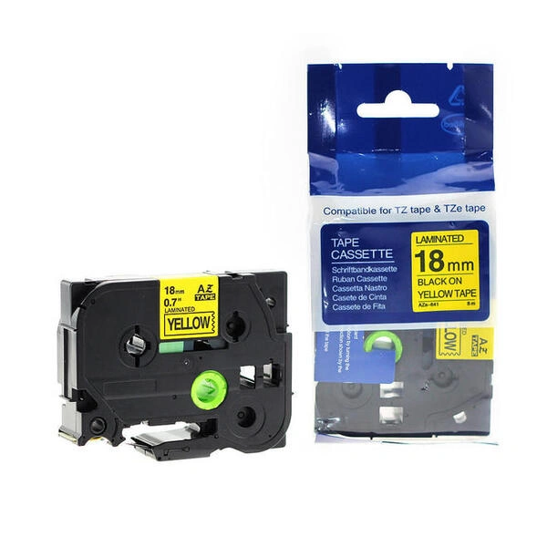 Brother Black on Yellow Laminated Labelling Tape 18 mm 8m TZe-641 / TZ-641