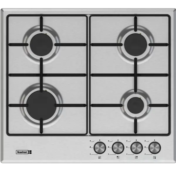 Scanfrost Built-In Gas Cooker Hob 4 Burner Stainless Steel